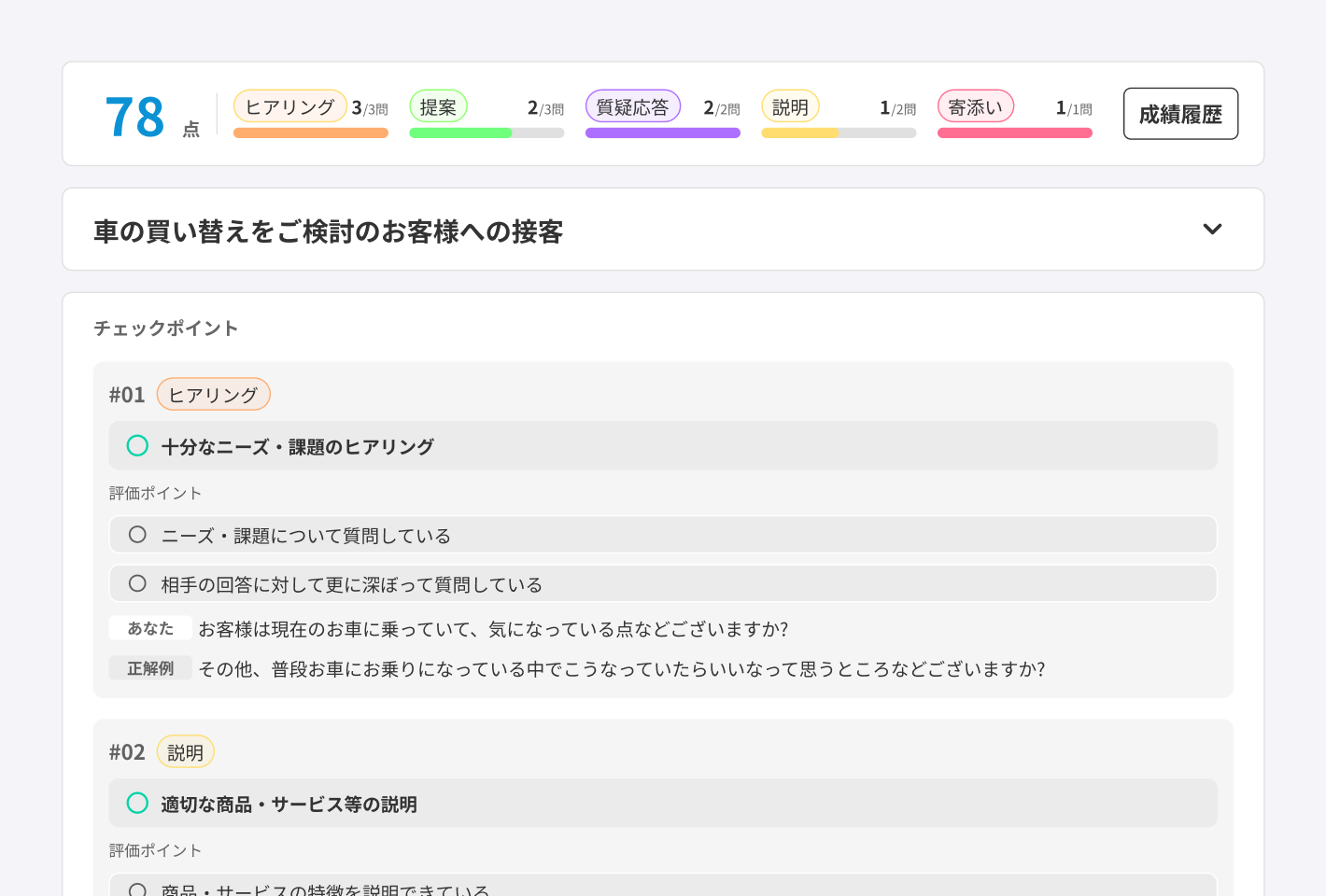 トップセールスの要素を学習したAIが会話を評価！